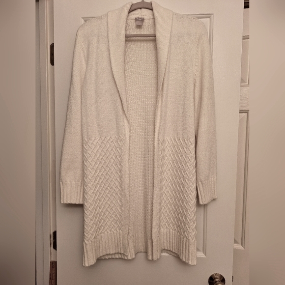 Chico's Sweaters - Chico's Cream Textured Women's Cardigan  Size 1/S